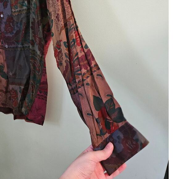 VINTAGE Anne Pinkerton APE 70s Stylish Comfortable Eclectic Unique Blouse Medium - Picture 7 of 12